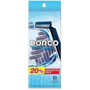 dorco regular twin blades razor for men 10pieces blue 17.28
